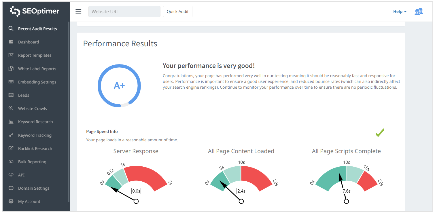 kecepatan halaman dalam audit situs web